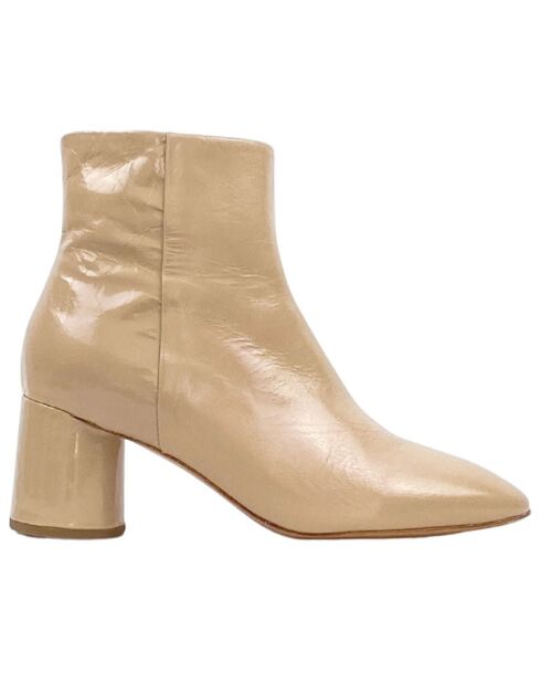 Bottines en Cuir Lorna café - Talon 6.5 cm