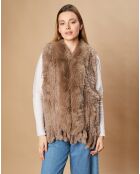Gilet en Fausse Fourrure Marrakech taupe