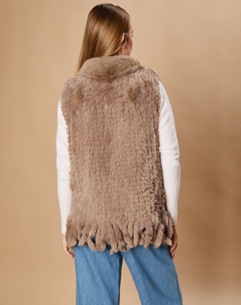 Gilet en Fausse Fourrure Marrakech taupe