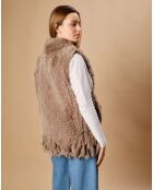 Gilet en Fausse Fourrure Marrakech taupe