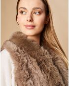 Gilet en Fausse Fourrure Marrakech taupe