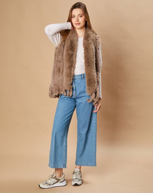 Gilet en Fausse Fourrure Marrakech taupe