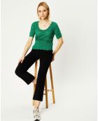 Top/Pull en maille ajourée Amar vert