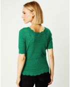 Top/Pull en maille ajourée Amar vert