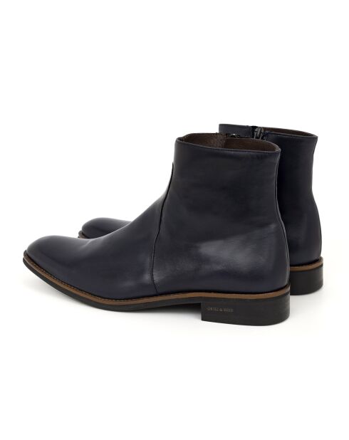 Boots en Cuir Bopiz bleu marine