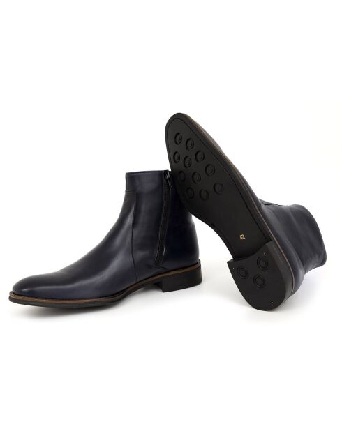 Boots en Cuir Bopiz bleu marine