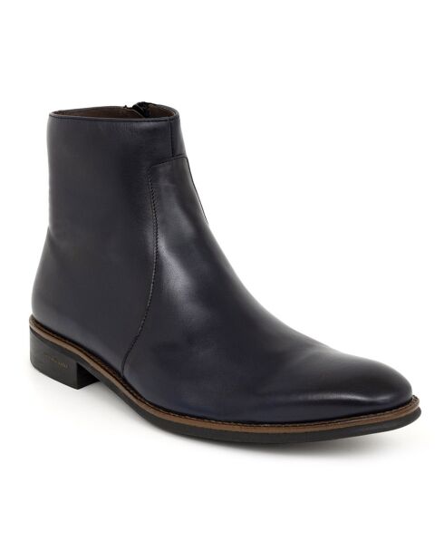 Boots en Cuir Bopiz bleu marine