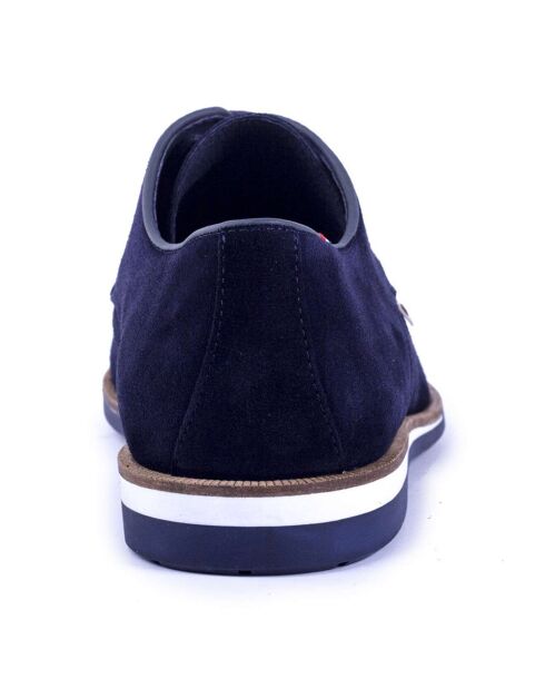 Derbies en Velours de Cuir Suten bleu marine