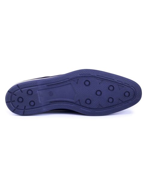 Derbies en Velours de Cuir Suten bleu marine