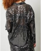 Chemise en sequins argentée