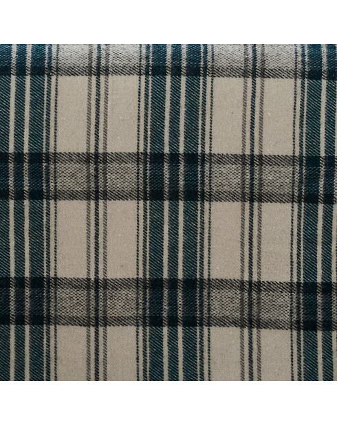 Pfauenblaue Avoriaz-Wollmischdecke mit Karomuster