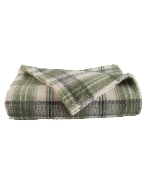 Coperta in misto lana con motivo a quadri color oliva Avoriaz
