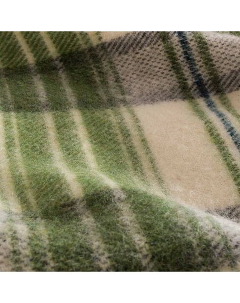 Coperta in misto lana con motivo a quadri color oliva Avoriaz