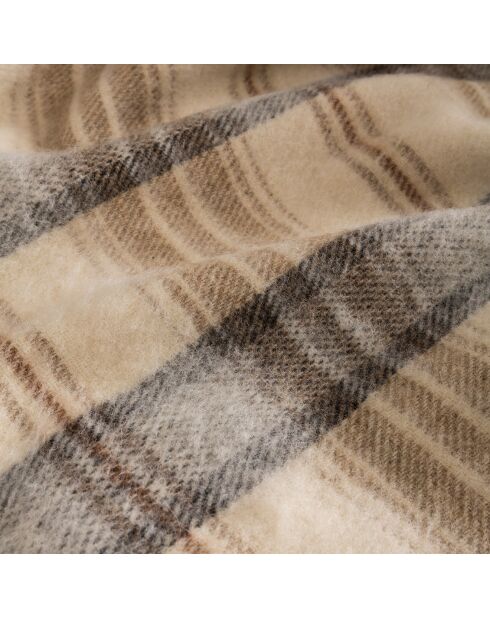 Avoriaz Wollmischdecke mit Karomuster in Taupe