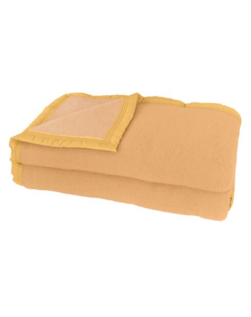 Volta dubbelzijdige deken van pure wol met champagnemaïs