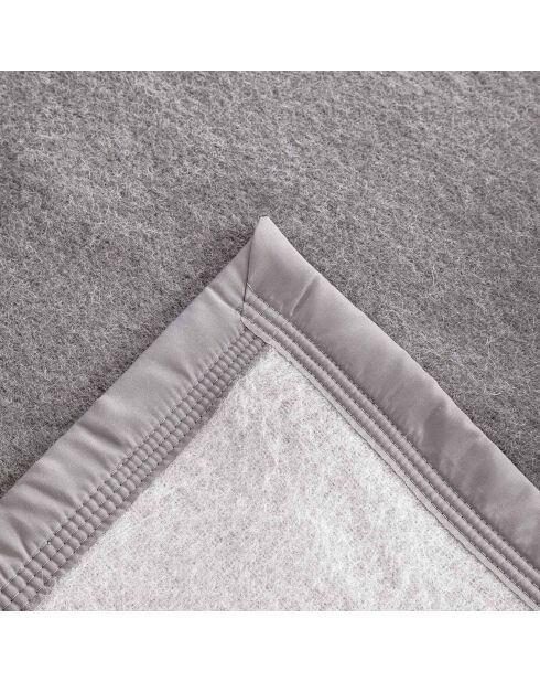 Couverture en pure laine double face Volta anthracite souris