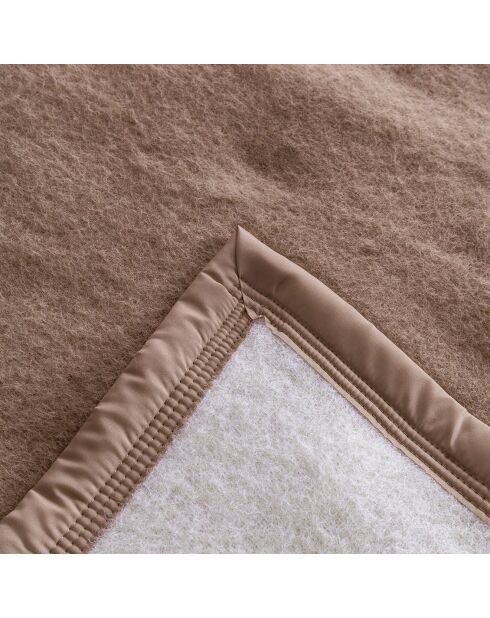 Couverture en pure laine double face Volta chamois blanchi