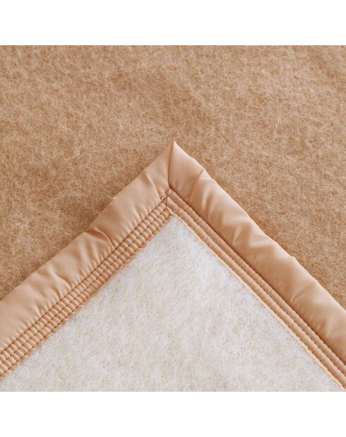 Couverture en pure laine double face Volta biche naturel