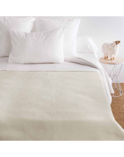 Coperta in pura lana bifacciale sbiancata Volta