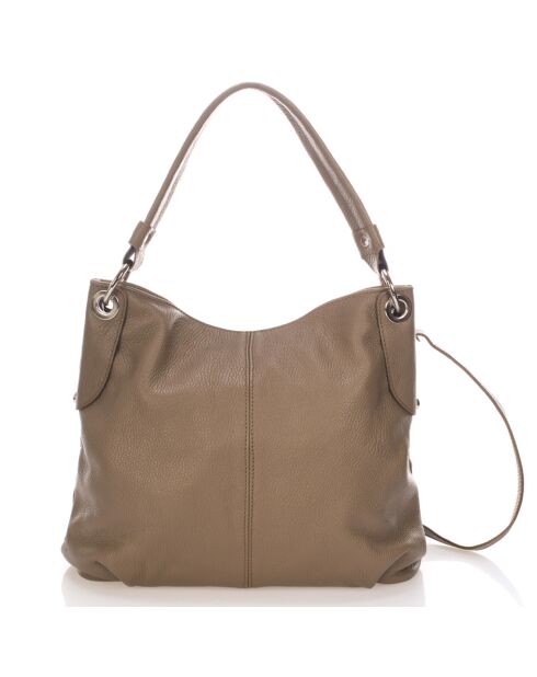 Borsa a tracolla in pelle marrone - 34x14x30 cm