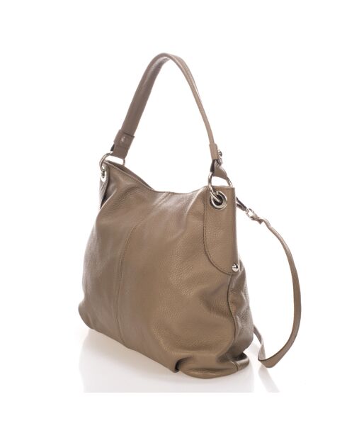 Borsa a tracolla in pelle marrone - 34x14x30 cm