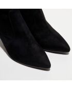 Bottines en Velours de Cuir Cling noires - Talon 8 cm