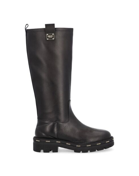 Zwarte leren laarzen voor Valentijn