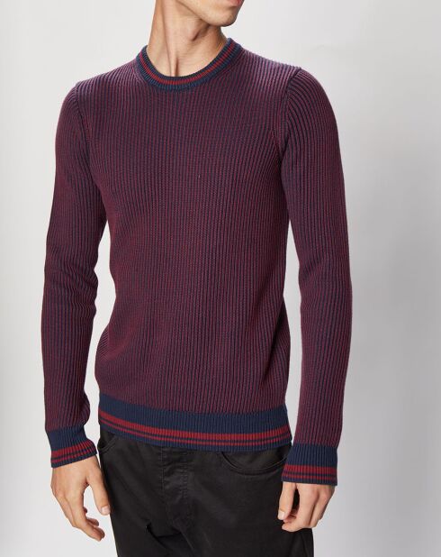 Pull 100% Coton Bio Sicolor bordeaux