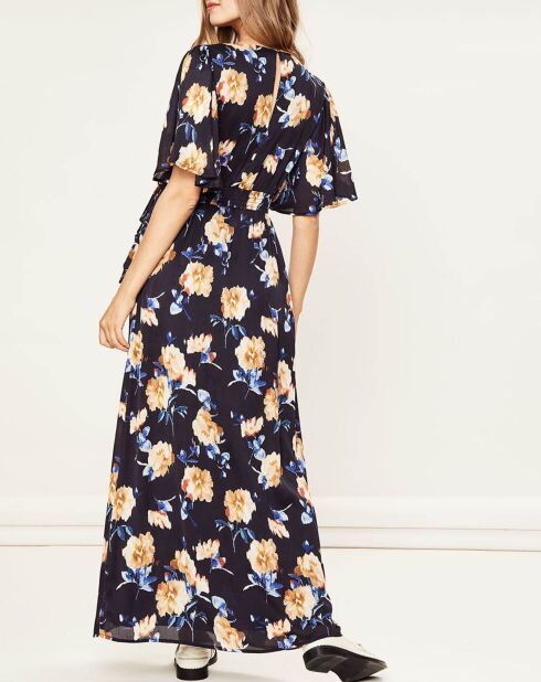Robe Amela à fleurs marine