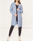 Gilet long Ely bleu