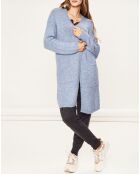 Gilet long Ely bleu