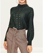 Pull en Laine & Mohair mélangés Palmo brillant vert foncé