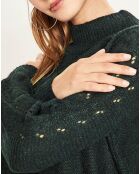 Pull en Laine & Mohair mélangés Palmo brillant vert foncé