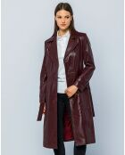 Trench en cuir Rose bordeaux foncé