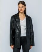 Veste oversize en cuir Livia noire