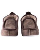 Chaussons en Velours de Cuir Malte intérieur fourré marron