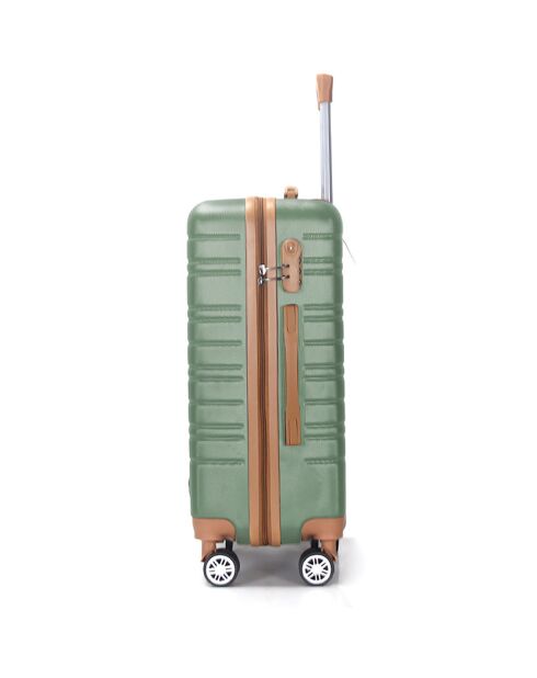 Valise Cabine 4 roues doubles Madeleine 50 cm vert kaki