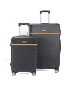 2 Valises 4 roues doubles Odeon 55/75 cm noires