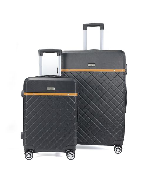 2 Valises 4 roues doubles Odeon 55/75 cm noires