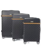 3 Valises 4 roues doubles Odeon 55/65/75 cm noires
