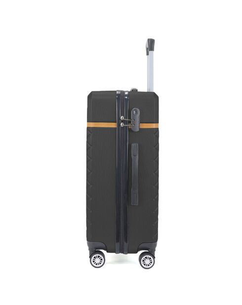 3 Valises 4 roues doubles Odeon 55/65/75 cm noires