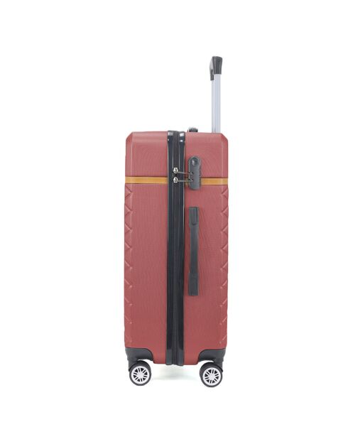 Valise Cabine 4 roues doubles Odeon 55 cm rouge bordeaux