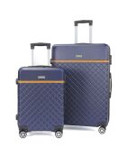 2 Valises 4 roues doubles Odeon 55/75 cm bleu marine