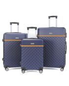 3 Odeon Koffer mit 4 Doppelrollen 55/65/75 cm marineblau
