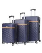 3 Odeon Koffer mit 4 Doppelrollen 55/65/75 cm marineblau