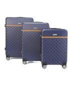 3 Odeon Koffer mit 4 Doppelrollen 55/65/75 cm marineblau