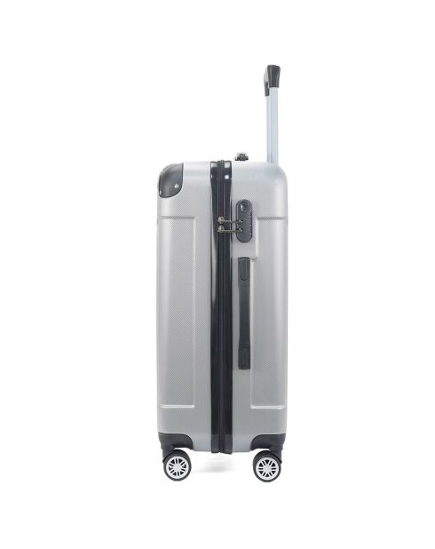 Valise Cabine 4 roues doubles Rivoli 55 cm argentée