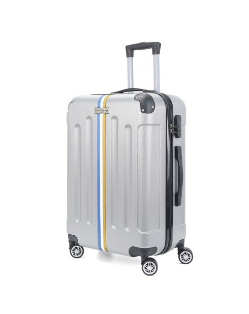 Valise Cabine 4 roues doubles Rivoli 55 cm argentée