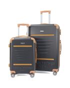 2 Valises 4 roues doubles Trocadéro 55/75 cm noires