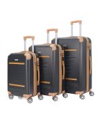 3 Valises 4 roues doubles Trocadéro 55/65/75 cm noires